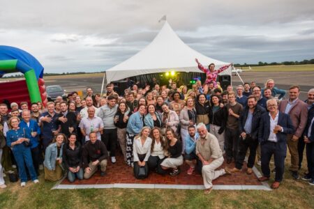 Live music, dancing, flypast, bouncy castle and a free bar… as more than 100 people gather for AIRFEST.